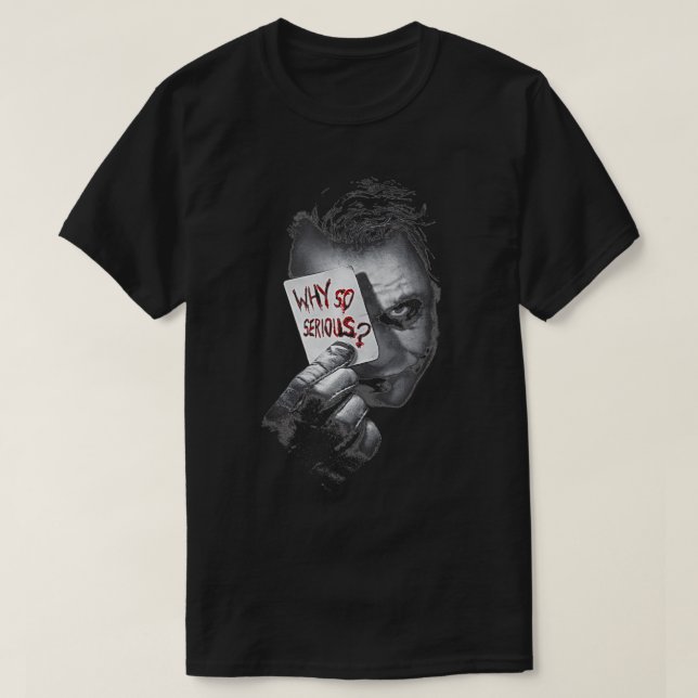 Camiseta DC Dark Knight Foto por qué tan seria (Diseño del anverso)