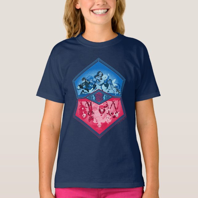 Camiseta DC Super Hero Chicas lucha en equipo (Anverso)
