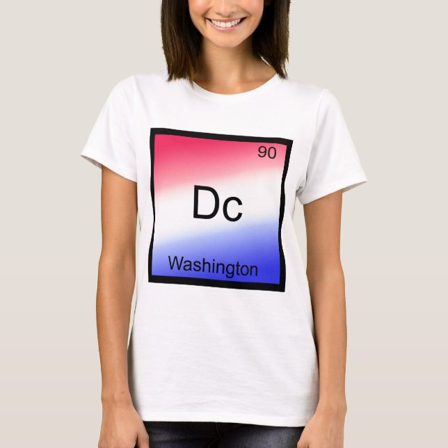 Camiseta Dc - Washington, Símbolo del Elemento Químico (Anverso)