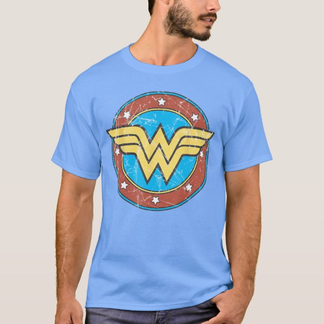 Camiseta DC Wonder Woman Logo Circle Distressed (Anverso)