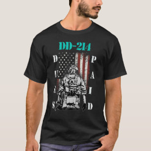 Camiseta Dd-214 Derechos Pagados Dd214 Soldado Veterano 1