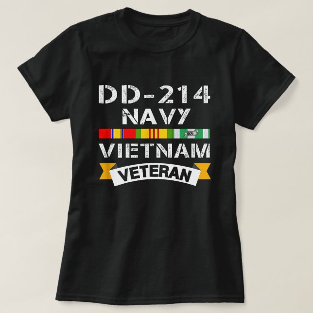 Camiseta DD-214 Navy Vietnam Veteran Vietnam War Navy Vet (Diseño del anverso)