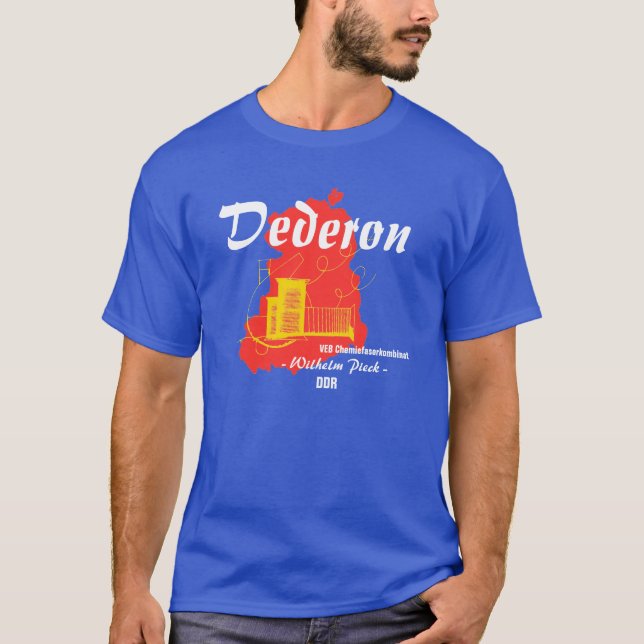 Camiseta DDR diseño de publicidad Dederon Chemiefasern (Anverso)