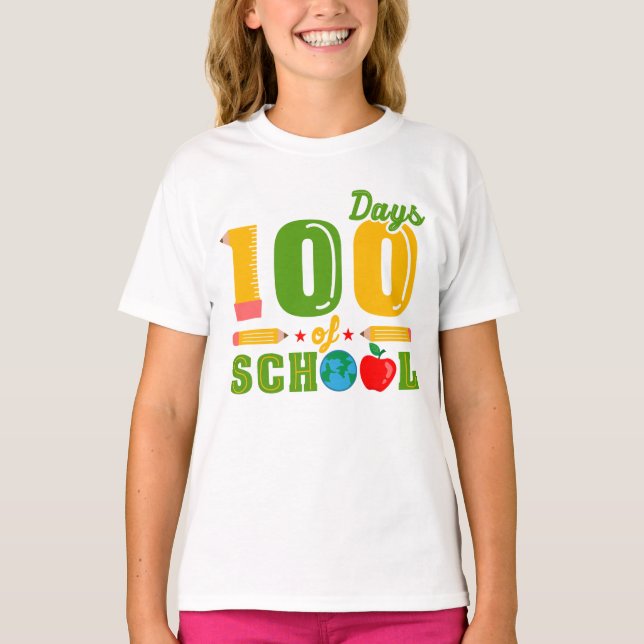 Camiseta de 100 días de Chicas escolares (Anverso)