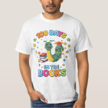 Camiseta de 100 días en los libros
