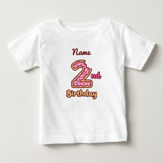 Camiseta de 2º cumpleaños de Donut Baby (Anverso)