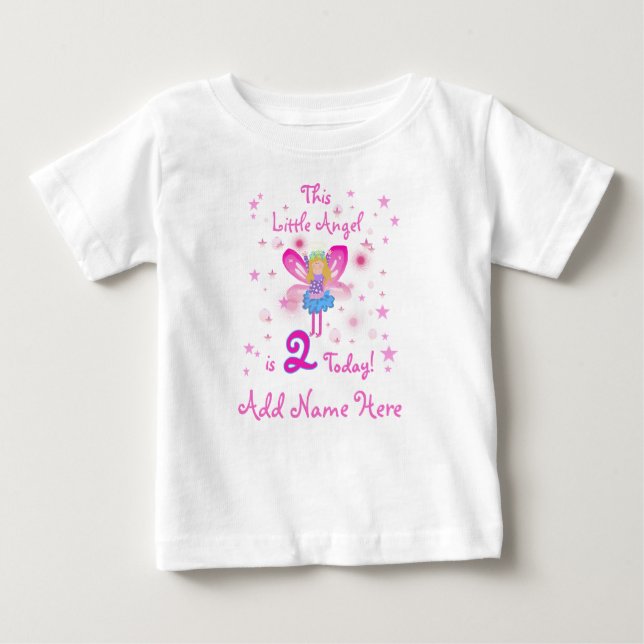 Camiseta de 2º cumpleaños de LIttle Angel personal (Anverso)