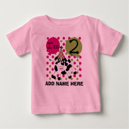 Camiseta de 2º cumpleaños personalizada de vaca ro