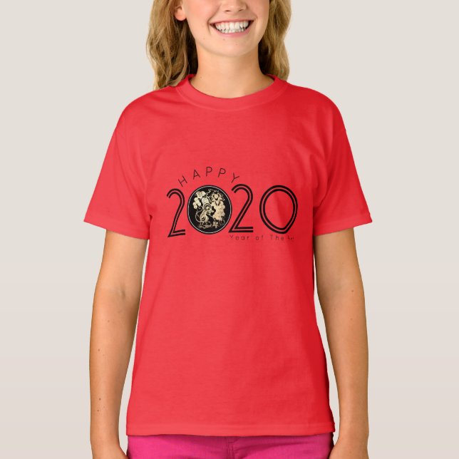 Camiseta de 2020 para niños de rata china feliz 3 (Anverso)