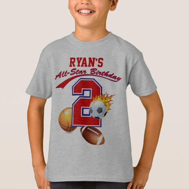 Camiseta de 2.º cumpleaños de All Star Sports Ring (Anverso)