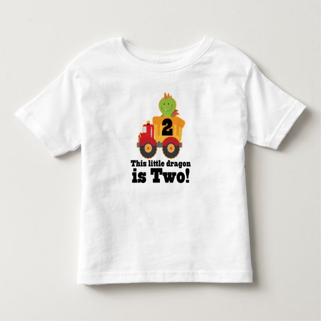 Camiseta de 2 años de edad de dragón de cumpleaños (Anverso)