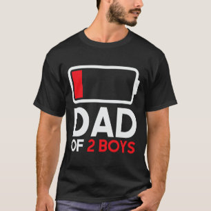 Camiseta De 2 Niños Con Batería Baja Dia De Padres Funny Pa