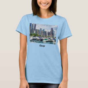 Camiseta de 3/4 Sleeve en el puerto de Chicago