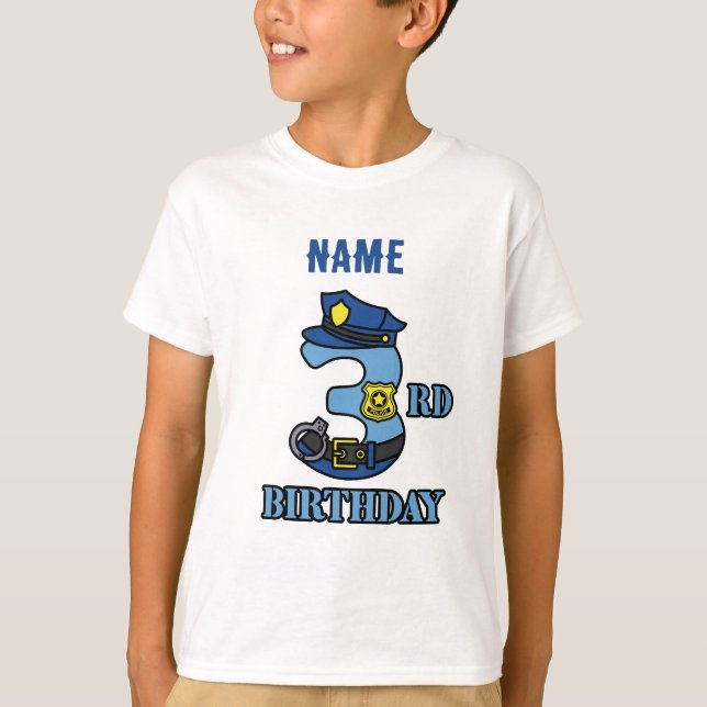 Camiseta de 3 años de la policía (Anverso)