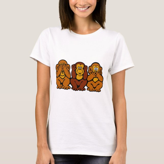Camiseta de 3 pequeña monos (Anverso)