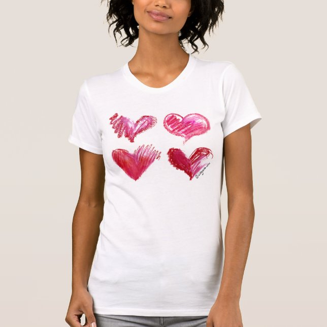 Camiseta de 4 corazones del amor (Anverso)