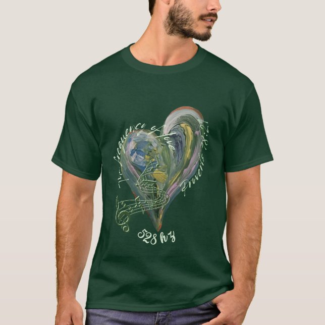 Camiseta de 528 hz de escritura de amor (Anverso)