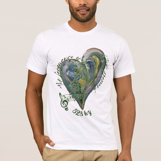 Camiseta de 528 hz de escritura de amor (Anverso)