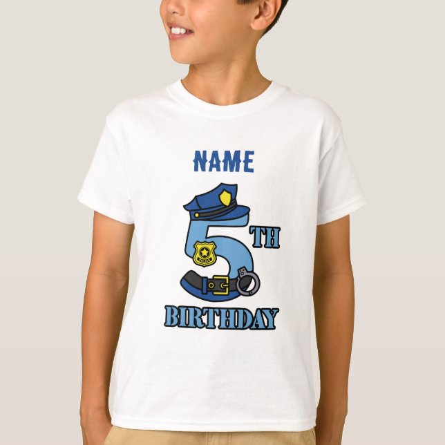 Camiseta de 5 años de la policía (Anverso)