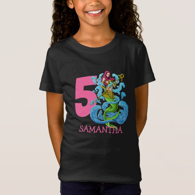 Camiseta de 5 cumpleaños de Mermaid Warrior (Anverso)