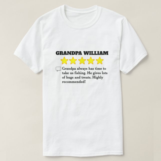 Camiseta de 5 Star Grandpa Review (Diseño del anverso)