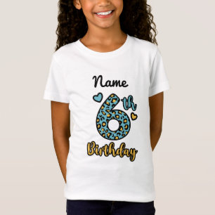 Camiseta de 6º cumpleaños de Leopard Baby