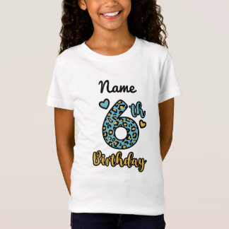Camiseta de 6º cumpleaños de Leopard Baby