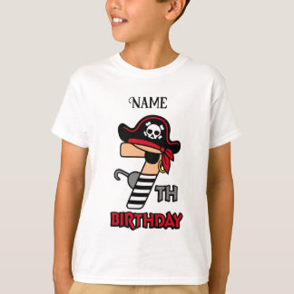 Camiseta de 7 cumpleaños del Pirata Personalizado