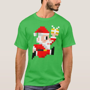 Camiseta de 8 bits del navidad de Papá Noel de los