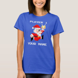 Camiseta de 8 bits personalizada del navidad de
