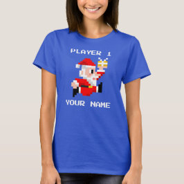 Camiseta de 8 bits personalizada del navidad de