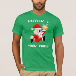 Camiseta de 8 bits personalizada del navidad de