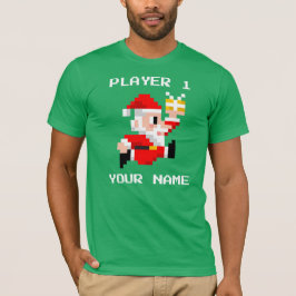Camiseta de 8 bits personalizada del navidad de