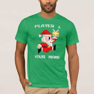 Camiseta de 8 bits personalizada del navidad de