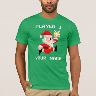 Camiseta de 8 bits personalizada del navidad de