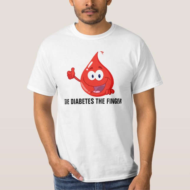 Camiseta Dé a diabetes el dedo (Anverso)