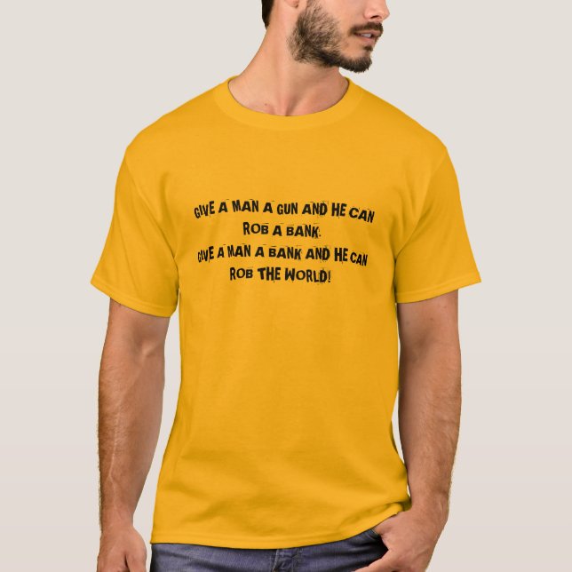CAMISETA DÉ A HOMBRE UN ARMA (Anverso)