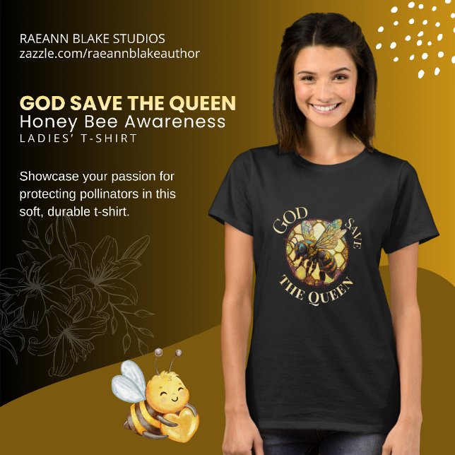 Camiseta de abeja melífera de vidrio emplomado God (Subido por el creador)