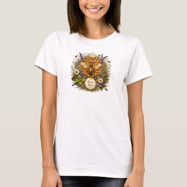 Camiseta de abeja melífera Love Bees regalo (Anverso)