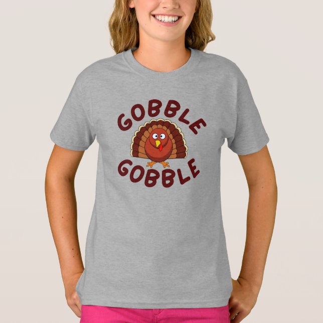 Camiseta de Acción de Gracias Gobble Gobble (Anverso)