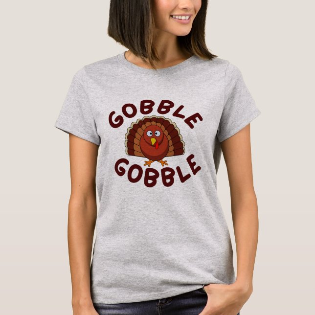 Camiseta de Acción de Gracias Gobble Gobble (Anverso)