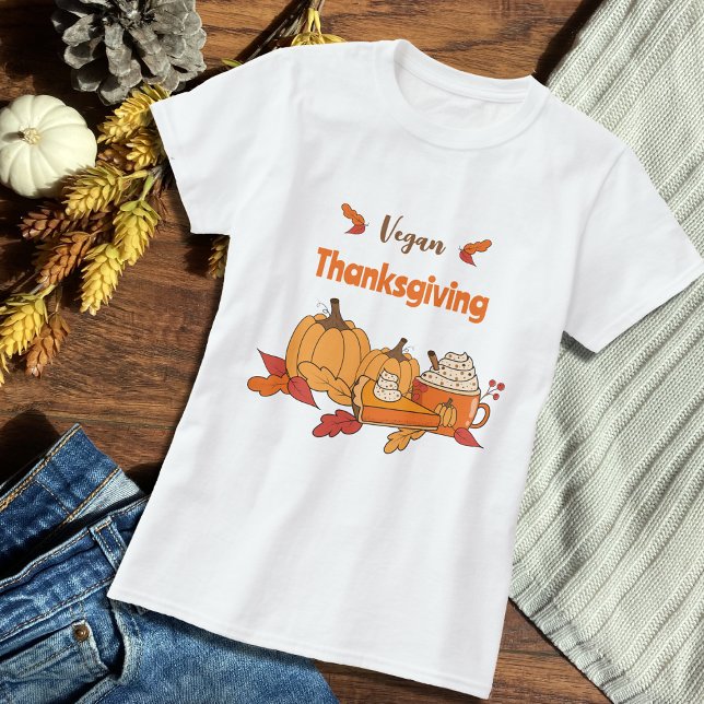 Camiseta de Acción de Gracias Vegan (Vegan Thanksgiving white t-shirt .
)