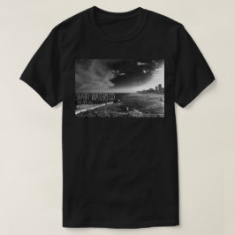 Camiseta de acero de la imagen del embarcadero B&W