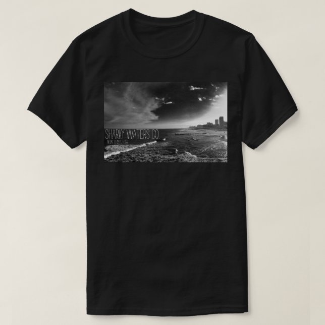 Camiseta de acero de la imagen del embarcadero B&W (Diseño del anverso)