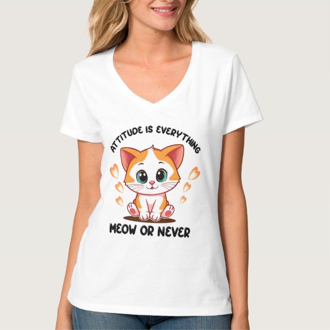 Camiseta De Actitud De Kitten (Anverso)