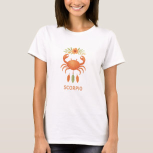 Camiseta de acuarela boho Escorpio zodiaco