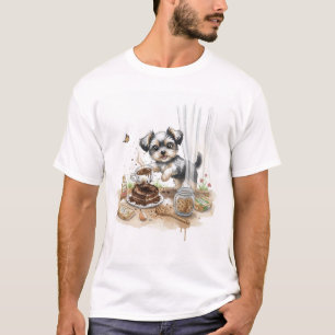 Camiseta de Acuarela de Cachorro Adorable en Hora