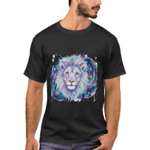 Camiseta de Acuarela de León Galáctico Majestuoso