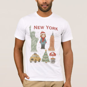 Camiseta de acuarela de Navidad en Nueva York – Li