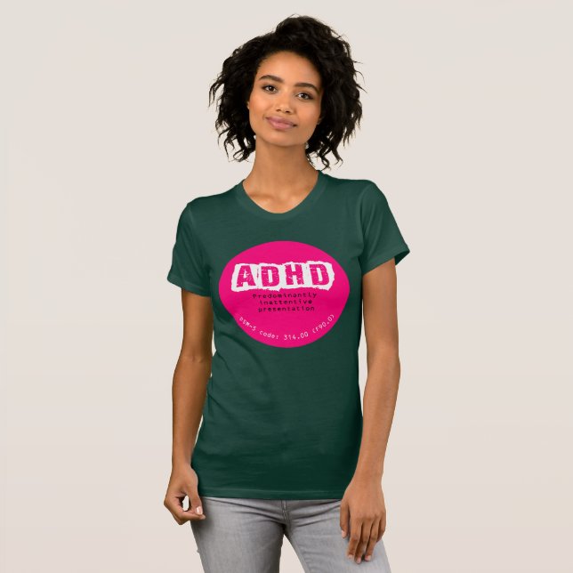 Camiseta de ADHD (tipo predominante desatento) (Anverso completo)